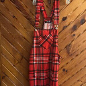 Jolie & Joy Plaid Jumper Dress, Size Large